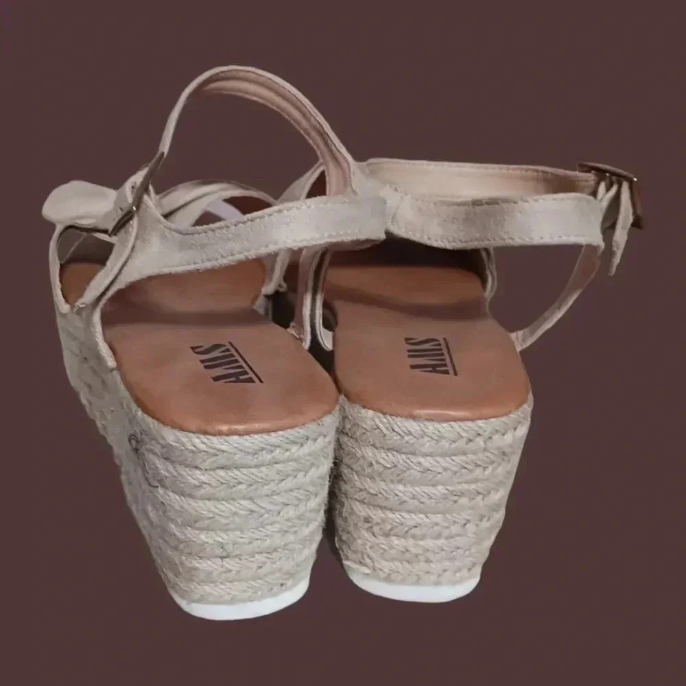 AMS Emma 22 espadrille platform casual sandal in color nude size 11 - Picture 2 of 10